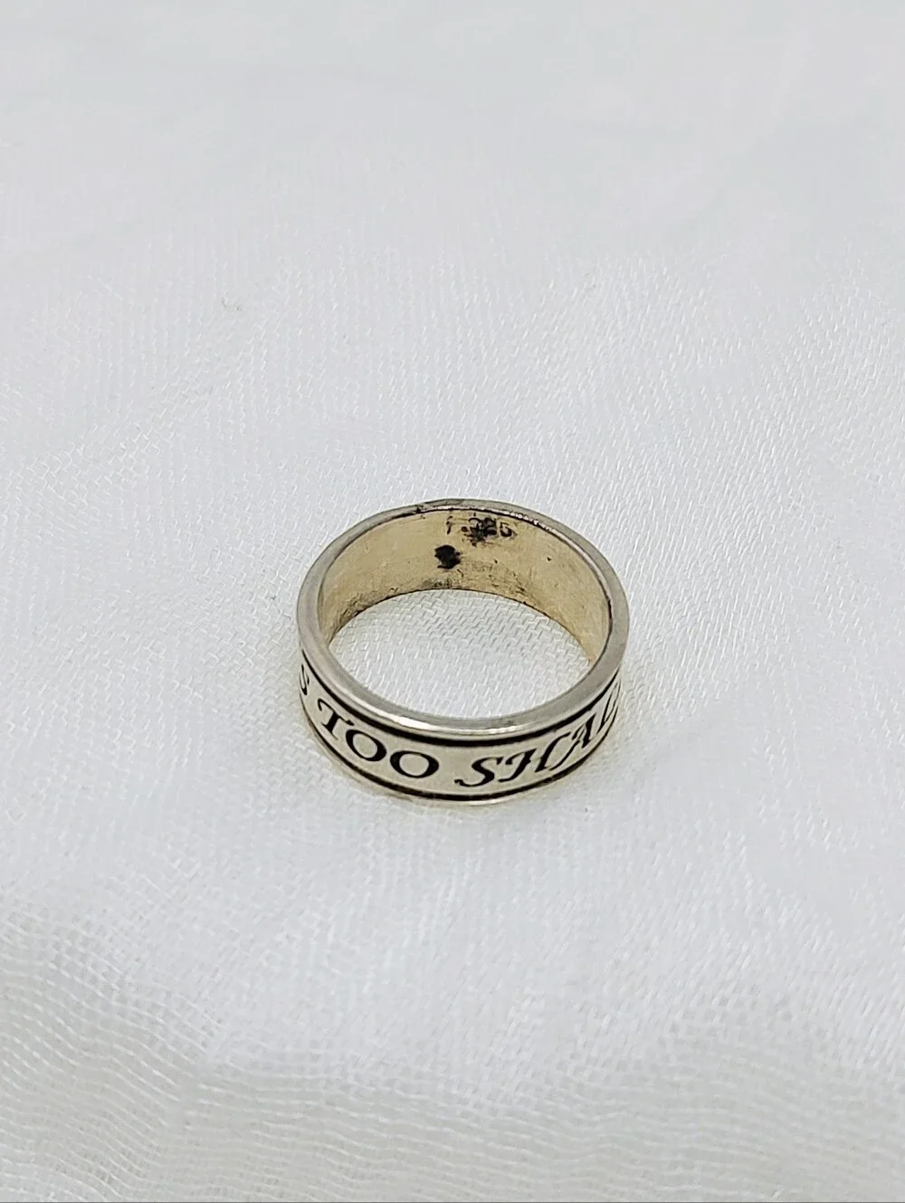 Size 8 Silver Ring With Inspirational Inscription 